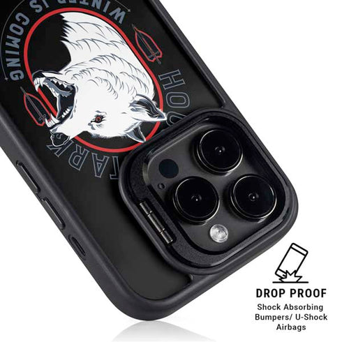 Game of Thrones: House Stark Direwolf iPhone 15 Pro Kickstand Case
